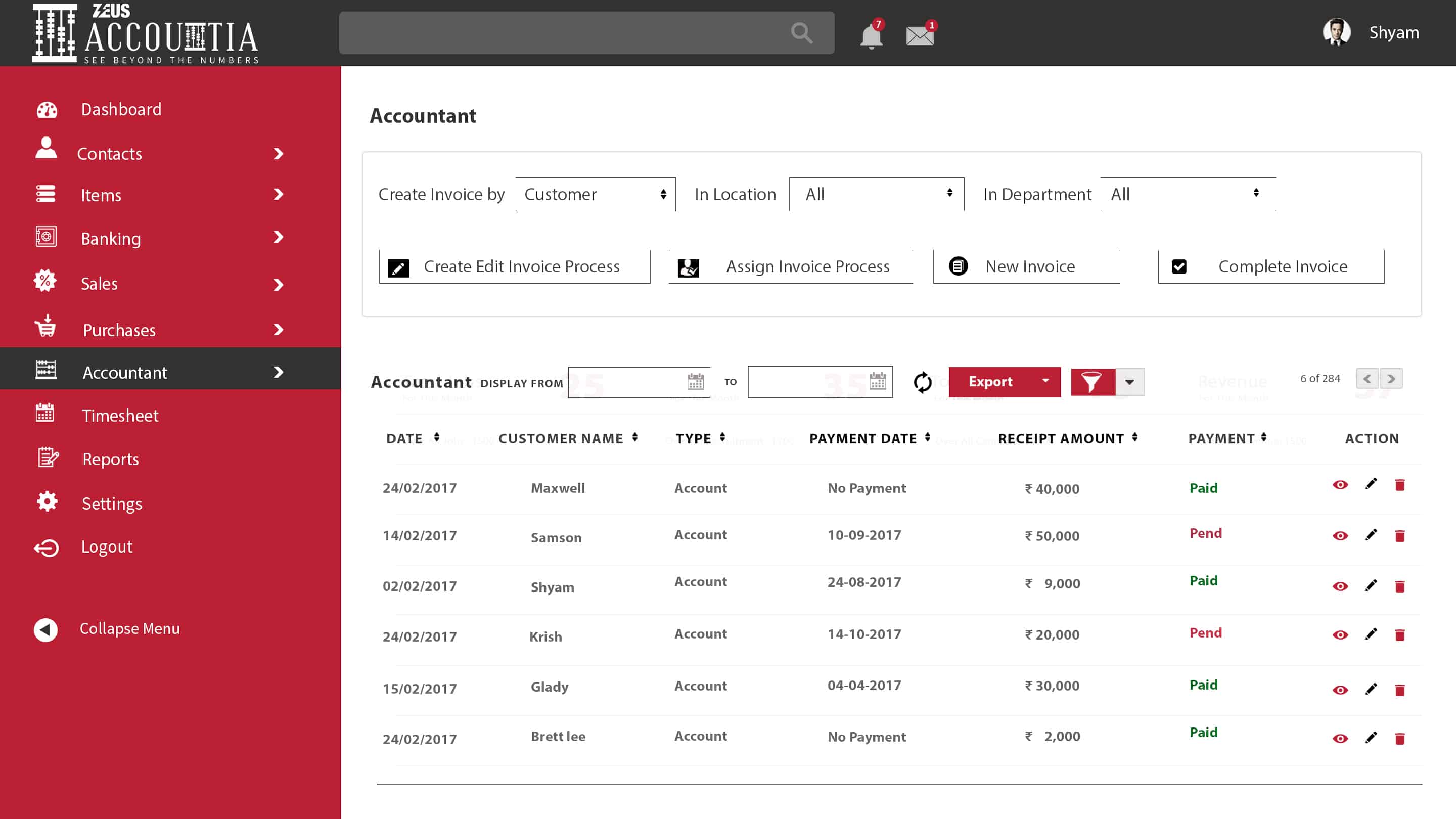 Zeus Accountia Multipurpose Accounts Management Software Portal