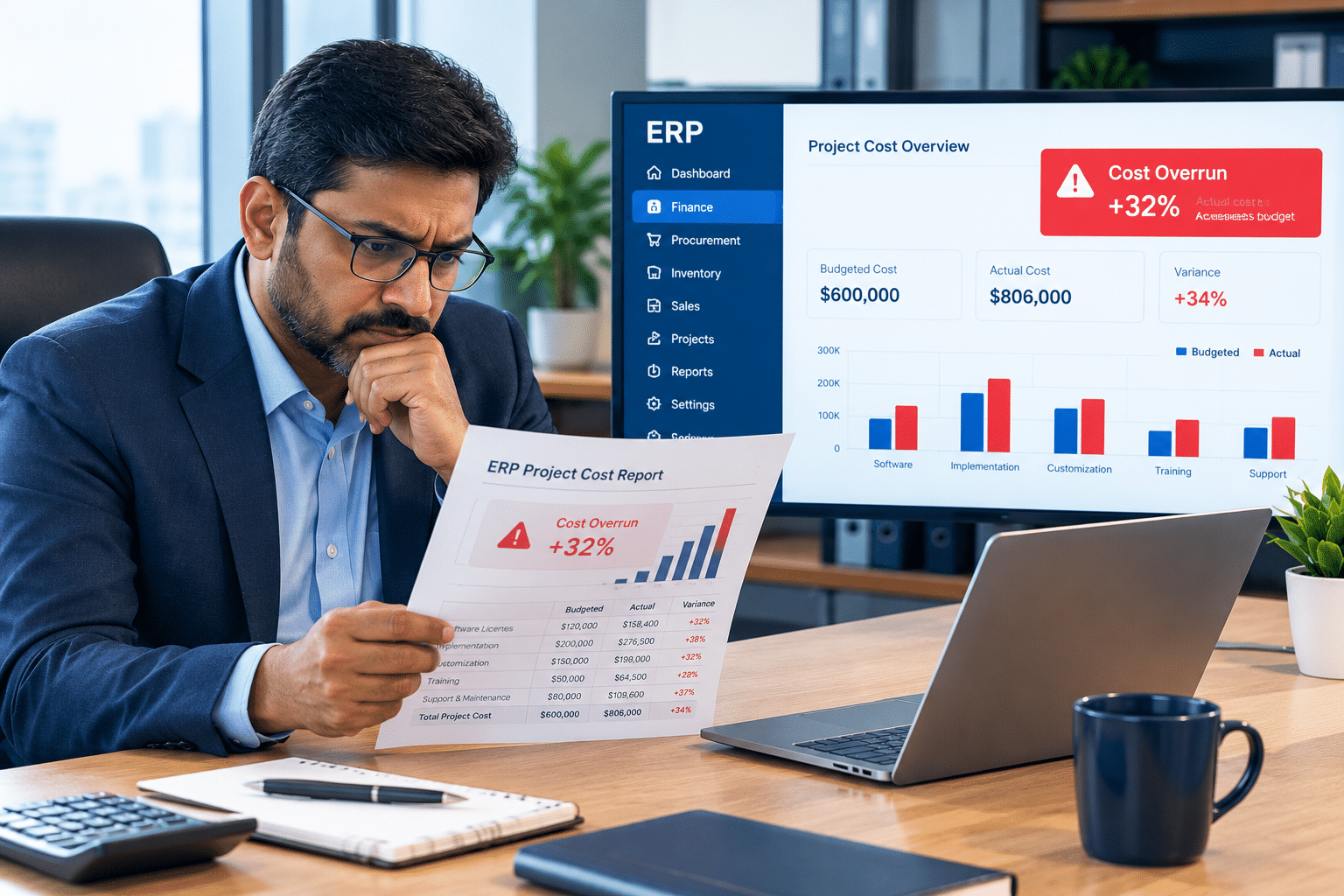 ERP Cost Overrun Analysis Mobile App Development Firm